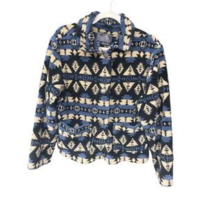 Vintage X 90s Tsunami Aztec Western Women's Pendleton Style Blue Cardigan Medium